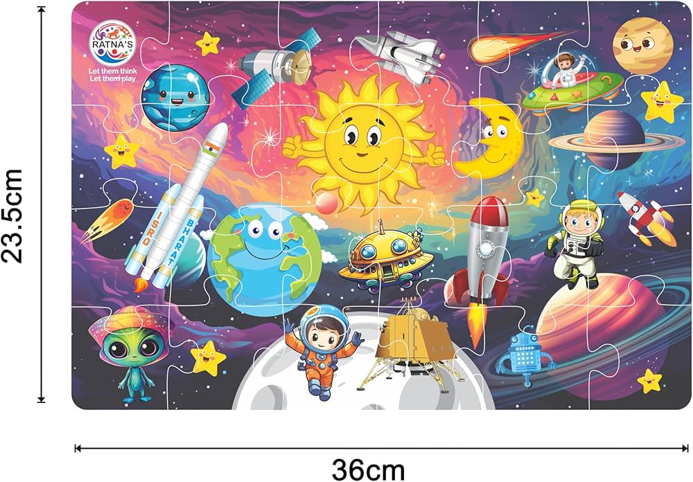 Arjoos | Chandrayaan-3 Little Jigsaw Puzzle for Kids 3+ Years | For Both Boys And Girls | Return Gift For Kids - ( Pack of 1 , Multicolour )