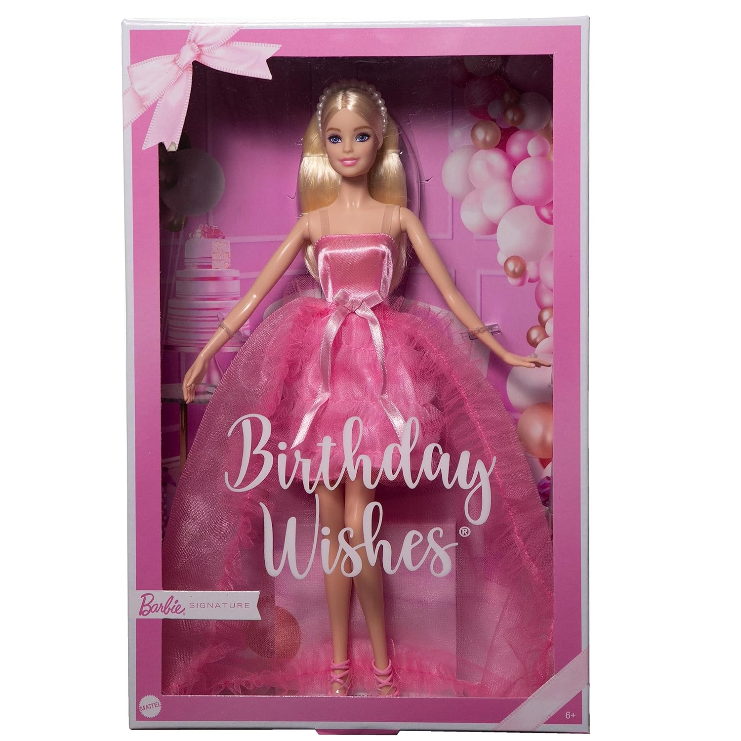 Arjoos Barbie Doll, Birthday Wishes, Giftable, Blonde in Pink Dress