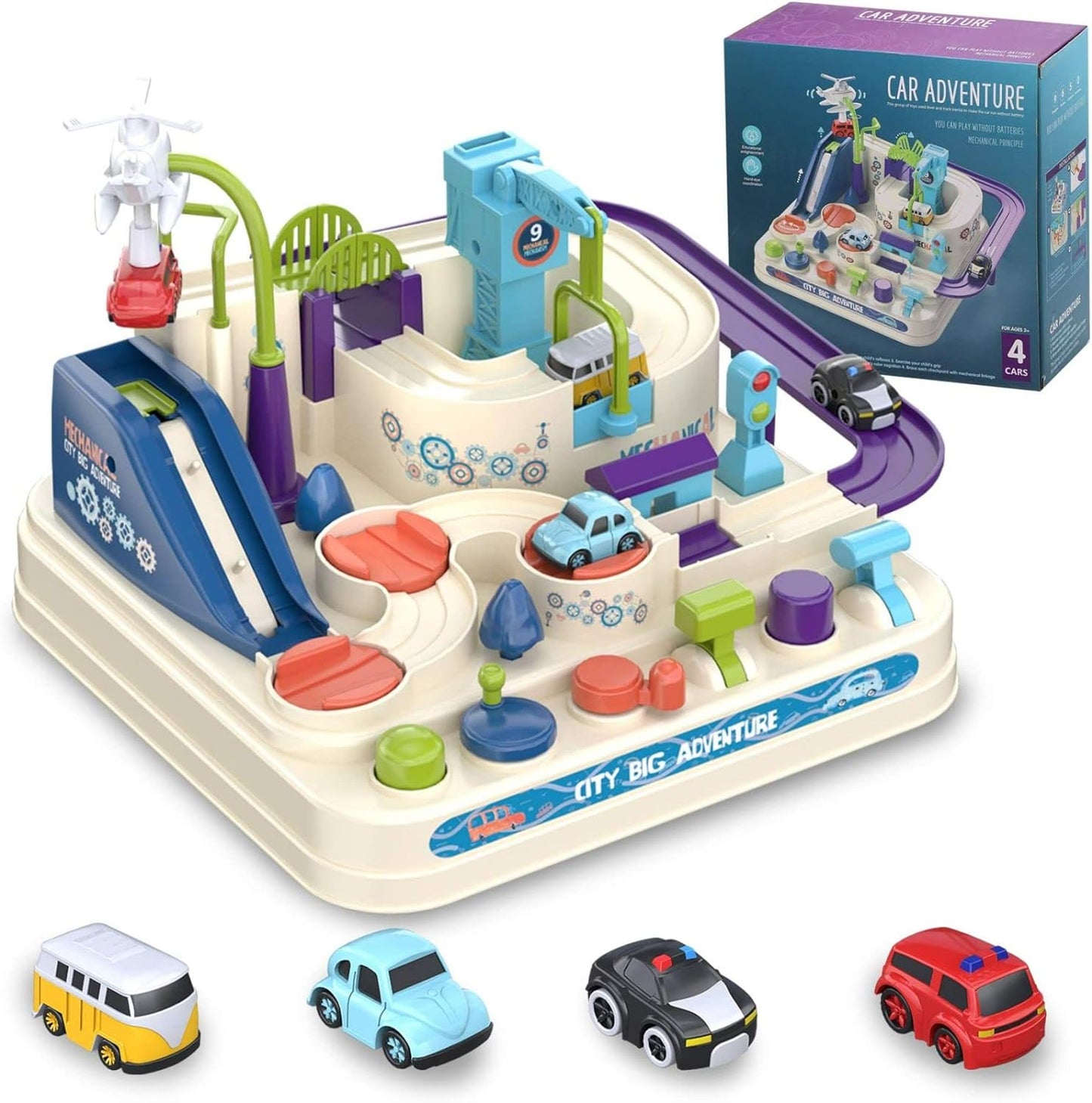 Arjoos | Car Adventure Toy, City Rescue Preschool Educational Toy Vehicle | Race Tracks Toy for Boys and Girls