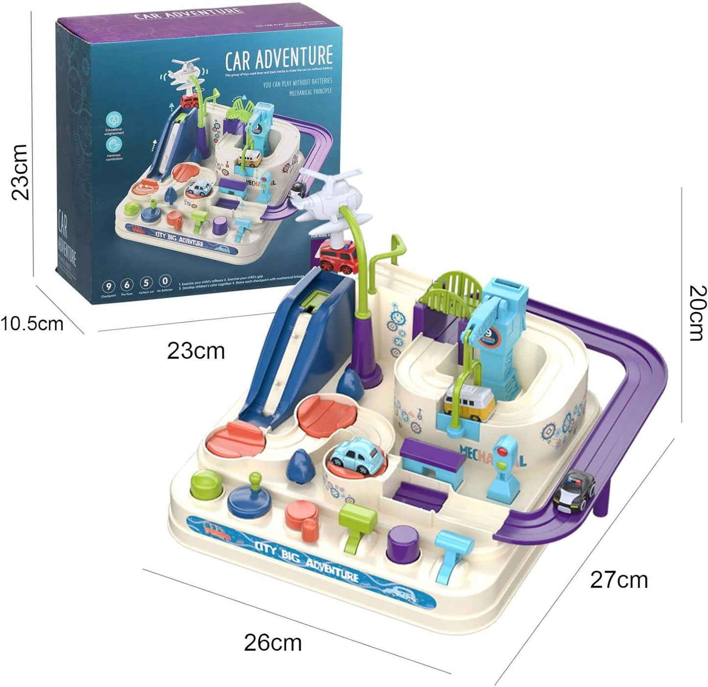 Arjoos | Car Adventure Toy, City Rescue Preschool Educational Toy Vehicle | Race Tracks Toy for Boys and Girls
