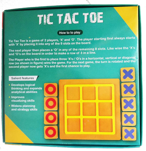 Arjoos | Classic Tic Tac Toe Toy Game Zero and Cross Game (Tic Tac Toe Game) for Adult, Kids Game | Birthday Gifts for Kids - Pack of 1