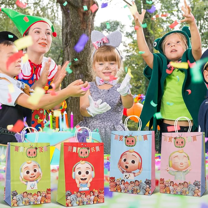 Arjoos | Cocomelon Birthday Party Gift Goody Bags (pack Of 12)
