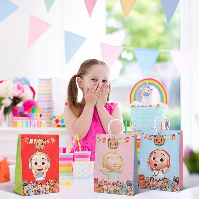 Arjoos | Cocomelon Birthday Party Gift Goody Bags (pack Of 12)