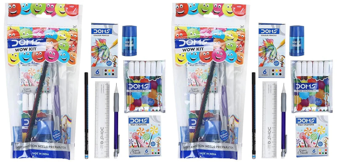 Arjoos | Doms Stationery Wow Kit | Premium Stationery Set for School, Office, & Crafting | Birthday Gifts for Kids - Pack of 1 - ( Ages - 3+ )