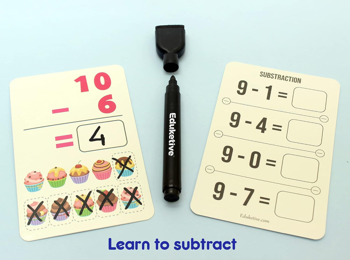 Arjoos | Eduketive 1+2=3 Write & Wipe Reusable Activity Cards | Writing Practice & Preschool Learning Educational Game with Exercise Book | Ages ( 3-9 yrs )