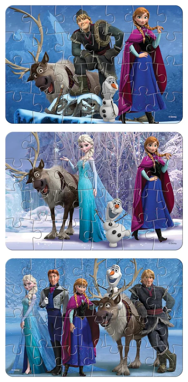 Arjoos | Disney's Frozen 3 in 1 Jigsaw Puzzle (78 Pieces) | Puzzles For Kids | Birthday Gifts for Kids - Pack of 1
