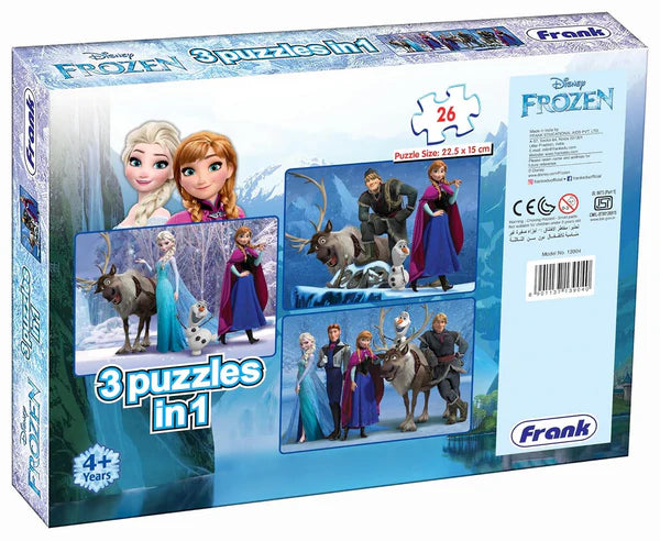 Arjoos | Disney's Frozen 3 in 1 Jigsaw Puzzle (78 Pieces) | Puzzles For Kids | Birthday Gifts for Kids - Pack of 1