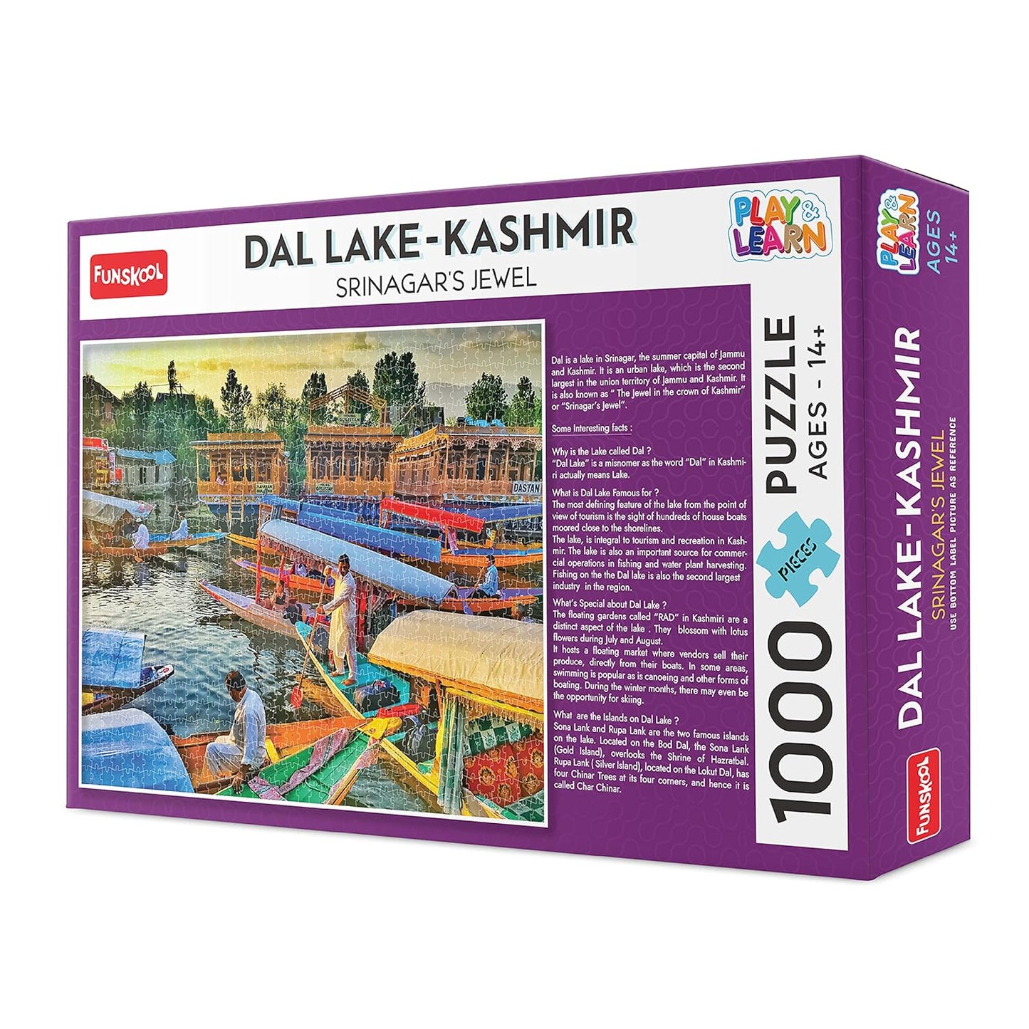 Arjoos | Funskool Dal Lake Kashmir - 1000 Pieces Puzzle | for 14+ Year