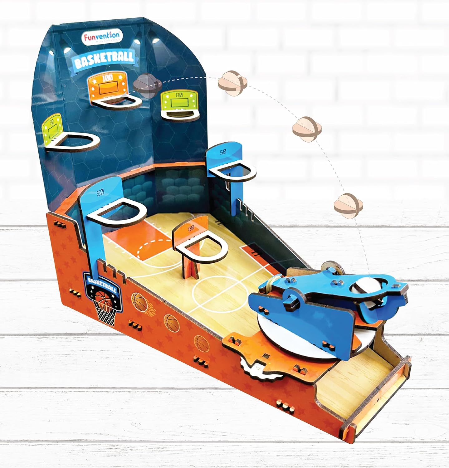 Arjoos | Funvention Basketball Mania | DIY STEM Learning Toy for Kids | Best Gift For Boys & Girls -Ages ( 6+ yrs )