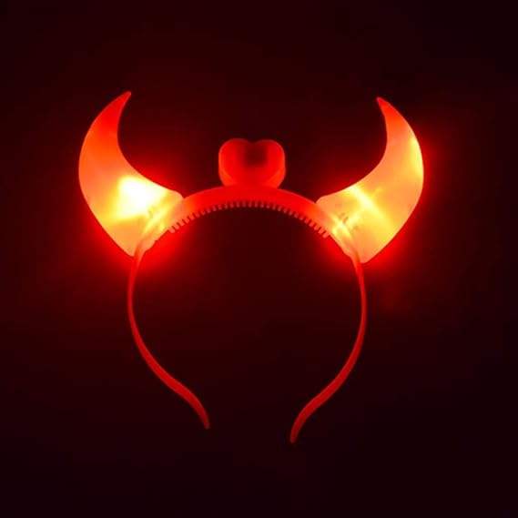 Arjoos | Halloween Devil Headband Devil Horns Hairbands Red horn Light Hairband