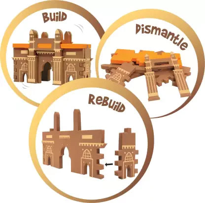 Arjoos | Imagimake - Mapology Monuments of India Charminar and Qutub Minar Construction Set | Birthday Gifts for Kids - Pack of 1