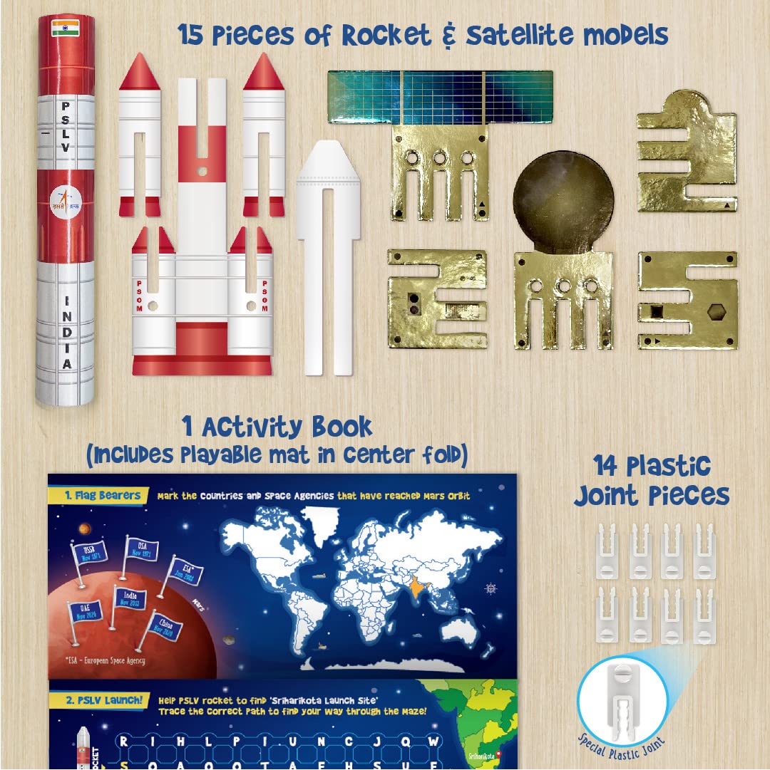 Arjoos | Mapology Mission Mangalyaan | Astronaut Toy | Isro Rocket Model & Satellite | 3D Puzzles | Educational Toys For Kids | Gifts for 5 Year Old Boy & Girl Ages 5+ .