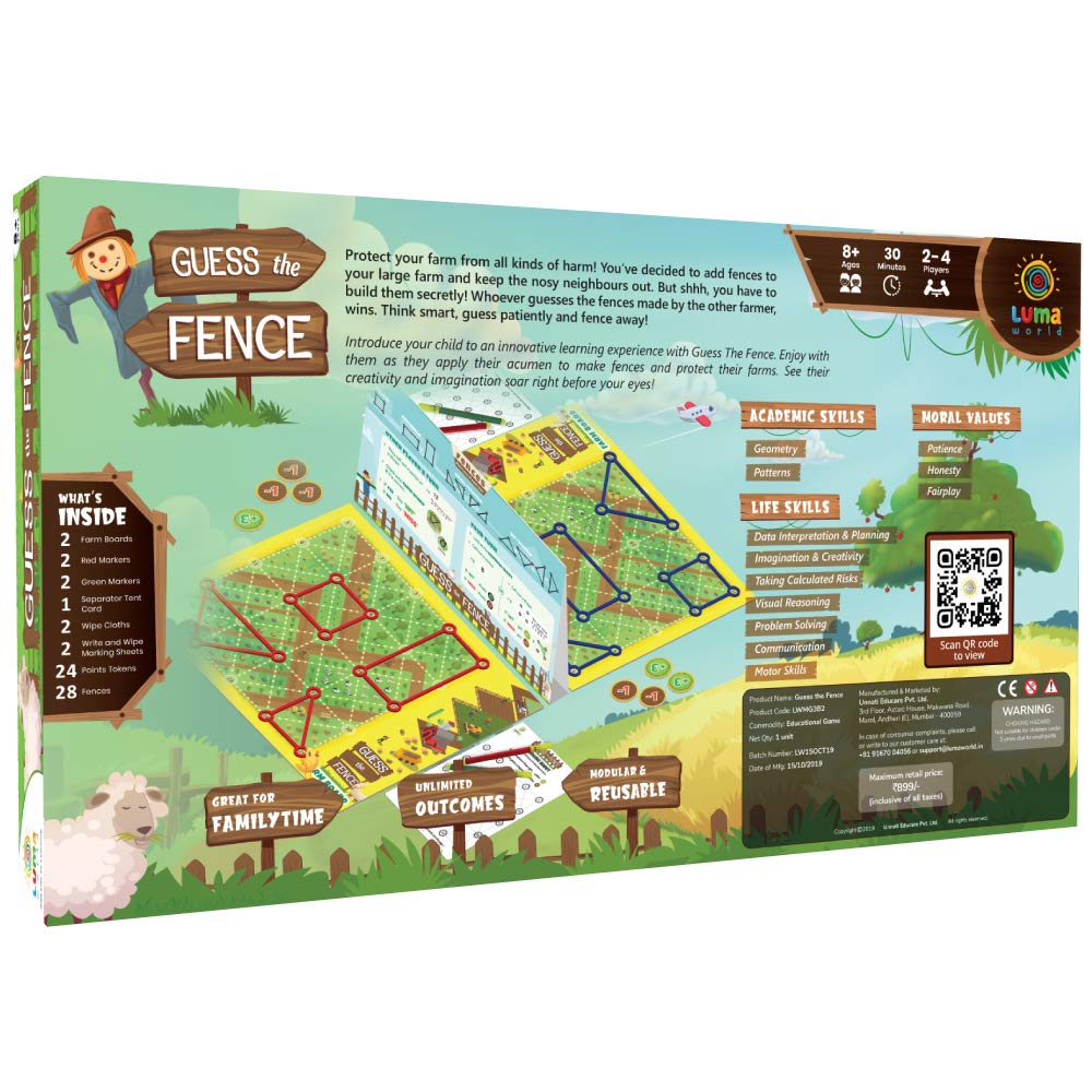 Arjoos | Guess The Fence - ADD LIFE TO LEARNING | Educational Board Game | 30 Min Game and 2-4 Players | Gift For Boys & girls | Age-8+ Years .