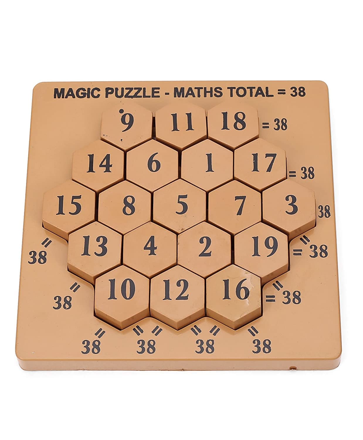Arjoos | Magic Maths Total 38 Puzzle – Fun Educational Math Game for Kids – Enhance Problem-Solving Skills and Critical Thinking | Return Gifts For Kids - Pack of 1 - ( Multicolour ) .