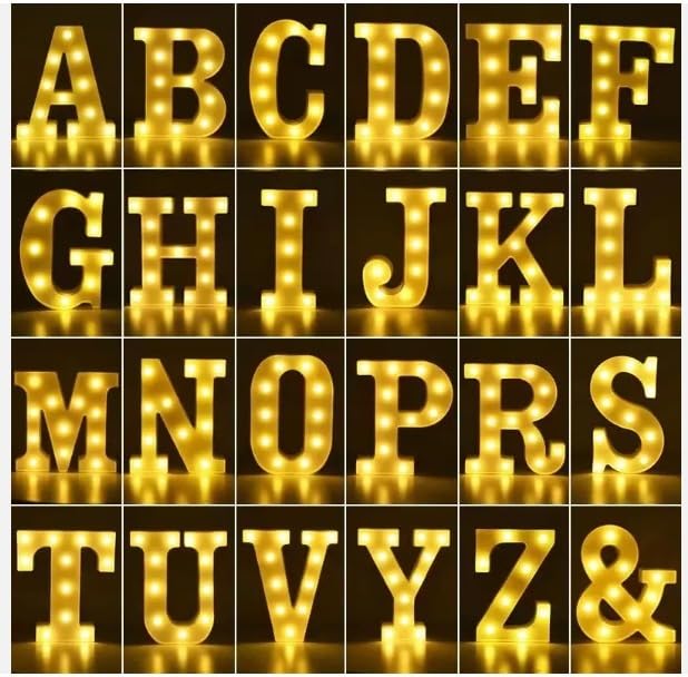 Arjoos | Marquee Number Alphabet LED Light for Room Decors | Decorations Led Letter Lights | Kids Room Decorations Items