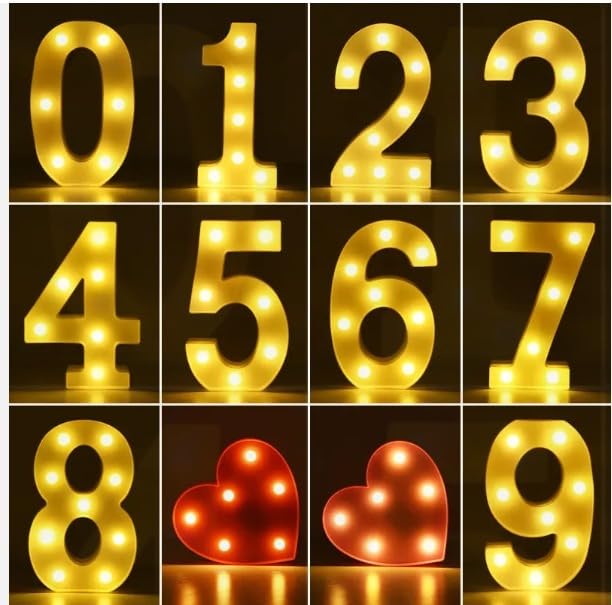 Arjoos | Marquee Number Alphabet LED Light for Room Decors | Decorations Led Letter Lights | Kids Room Decorations Items