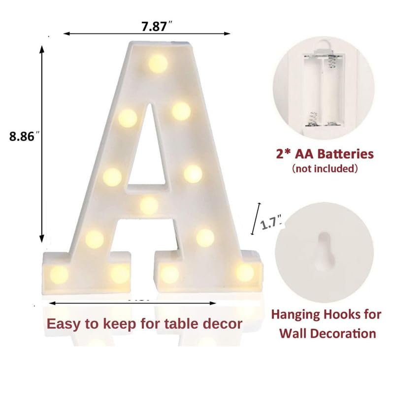 Arjoos | Marquee Number Alphabet LED Light for Room Decors | Decorations Led Letter Lights | Kids Room Decorations Items