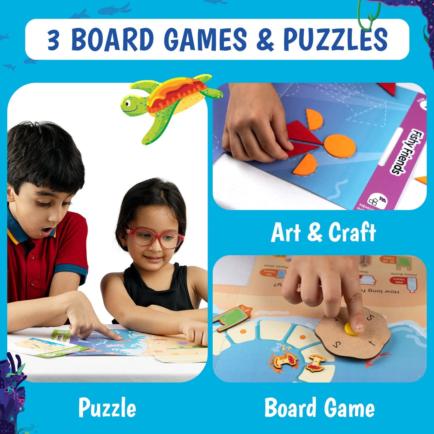 Arjoos | Ocean Explorer STEM Kit 7-in-1 | Educational Activity Kit for Kids, Build, Learn & Explore Ocean Life | Birthday Gifts for Kids - Pack of 1