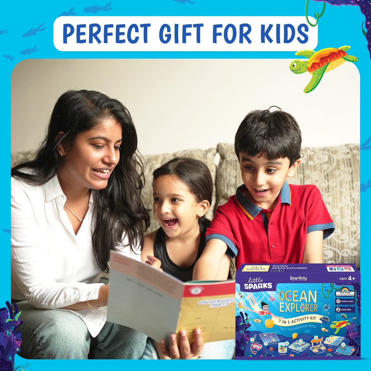 Arjoos | Ocean Explorer STEM Kit 7-in-1 | Educational Activity Kit for Kids, Build, Learn & Explore Ocean Life | Birthday Gifts for Kids - Pack of 1