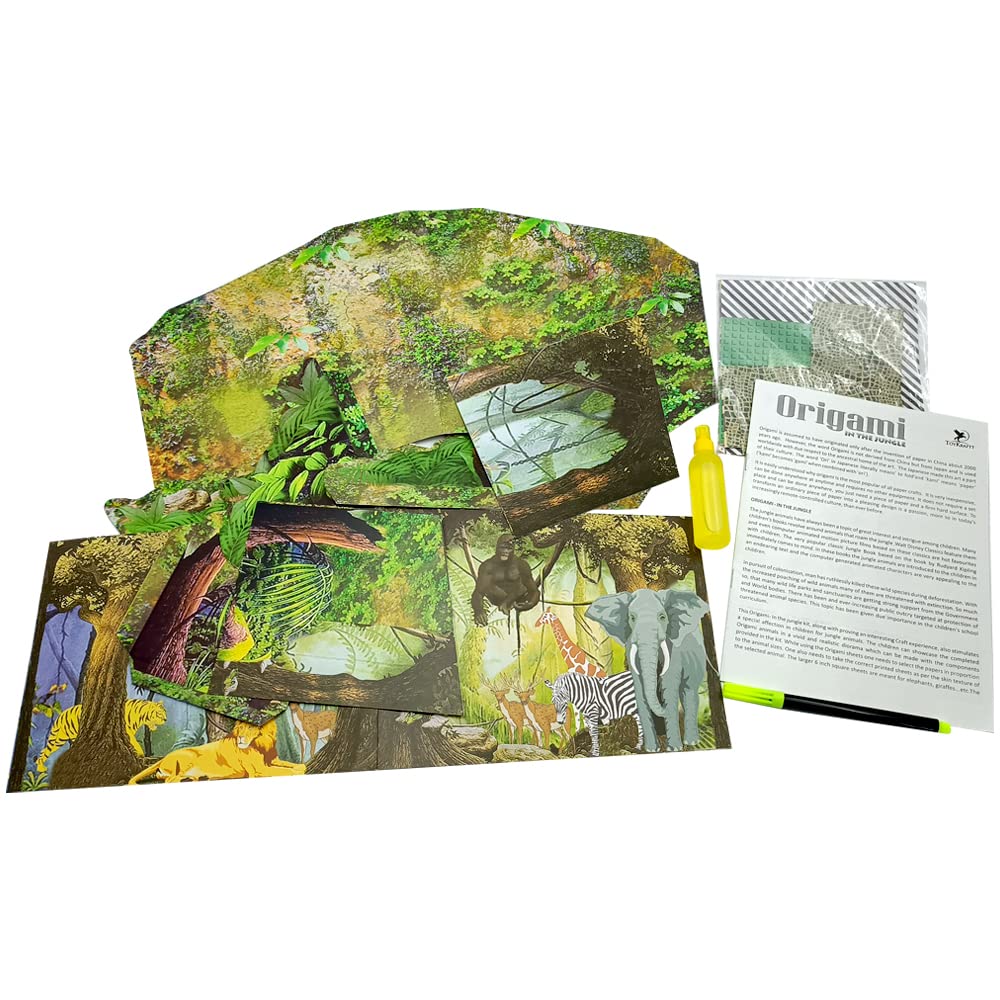 Arjoos | Origami In The Jungle | Craft Activity Kit for Kids | Paper Craft For Kids | Gift For Boys & Girls | Ages 5+ .