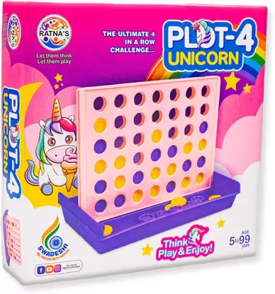 Arjoos | Plot 4 Unicorn Board Game for Kids Party & Fun Games Board Game Party & Fun Games Board Game | Return Gifts for Kids - Pack of 1