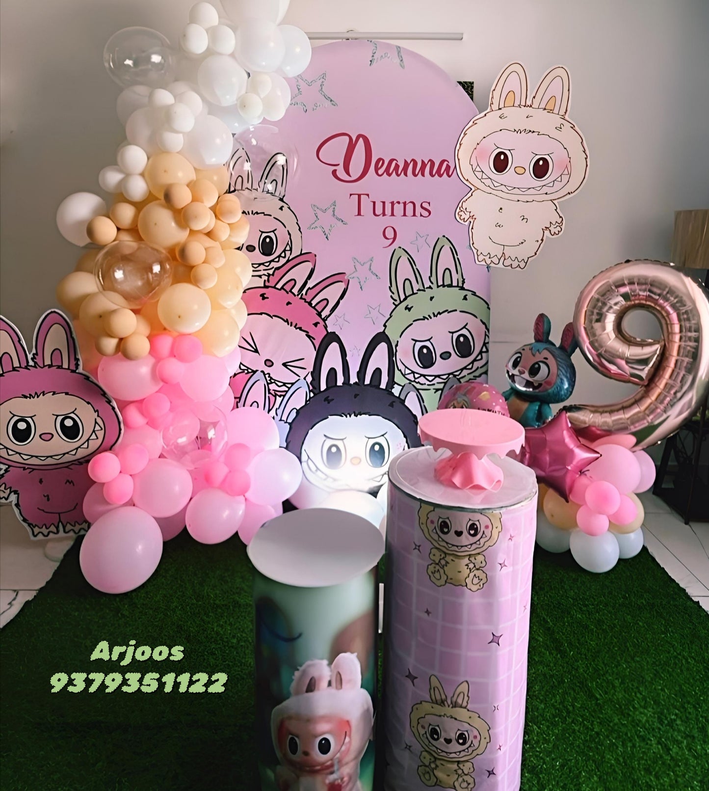 Labubu/Pink theme Birthday Decoration