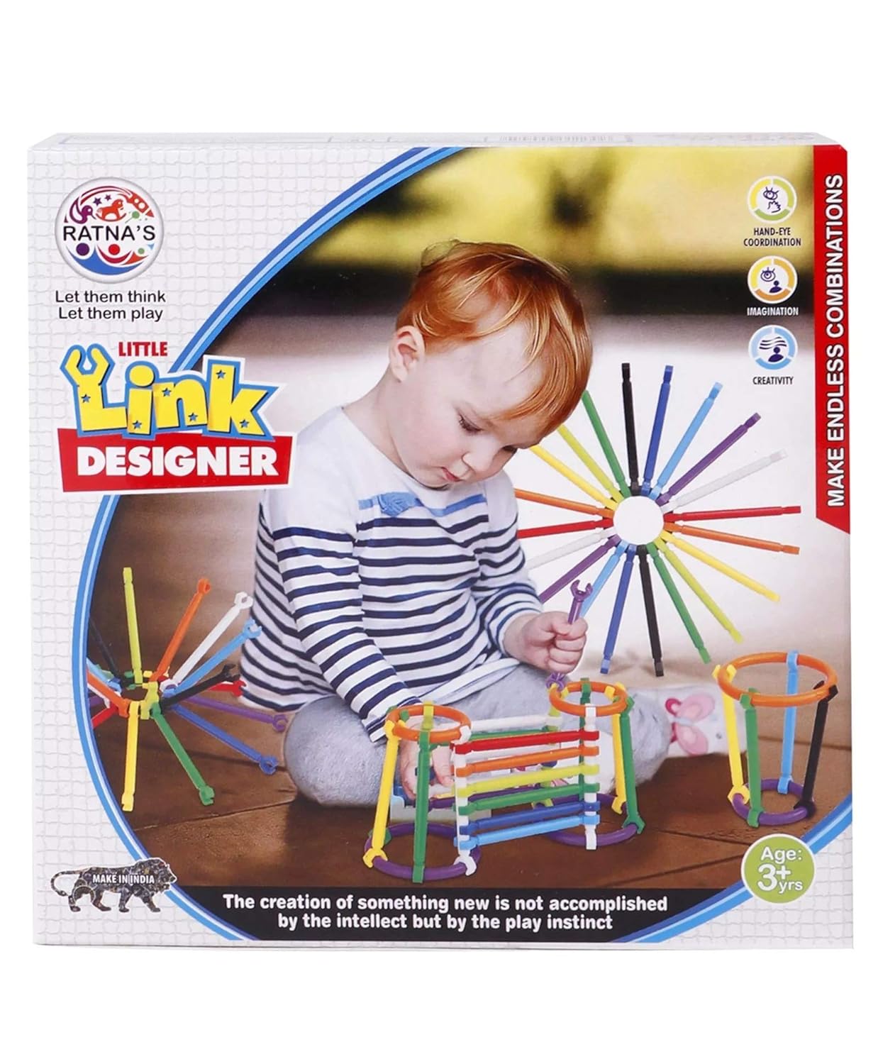 Arjoos Little Link Designer – Creative Building Construction Toy for Kids Build Unlimited Objects Birthday Gifts for Kids Pack of Ages