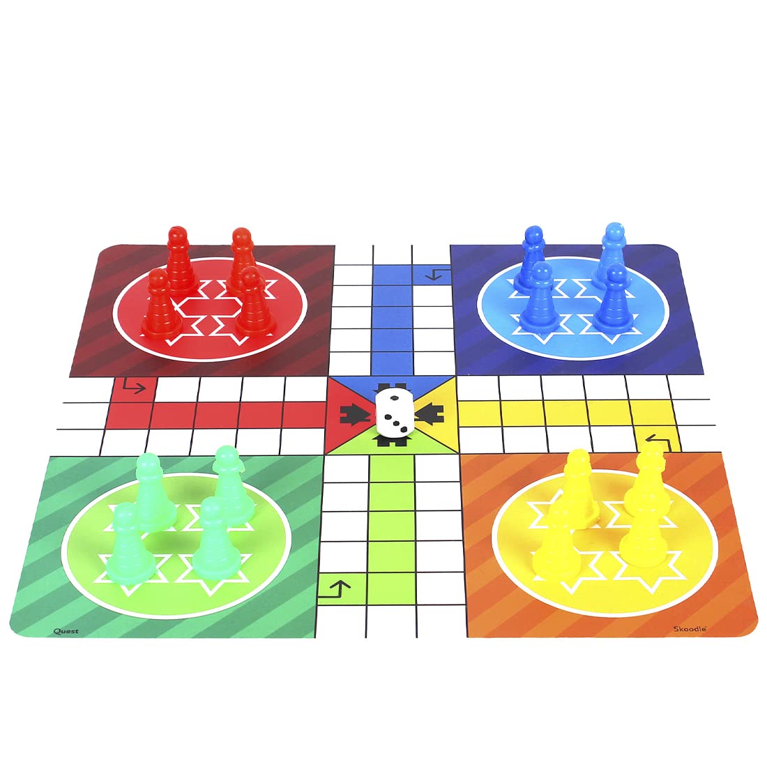Arjoos | SKOODLE Quest Centurion 5 Double Sided 100 Classic Family Board Games - 3+Years , Multicolor .