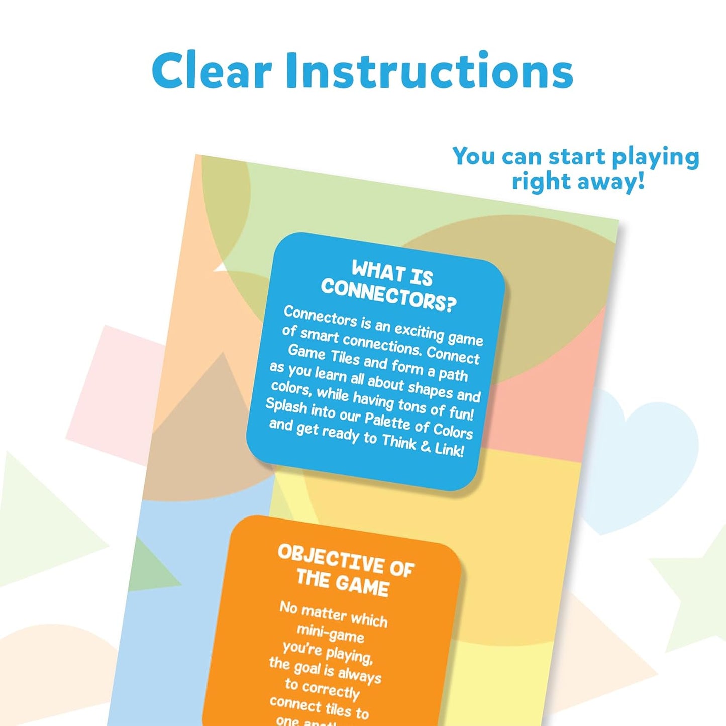 Arjoos | Skillmatics Connectors Shapes and Colors | Paper card game | Fun Learning Game of Connections | Strategy & Matching | Ages 3 to 6 .