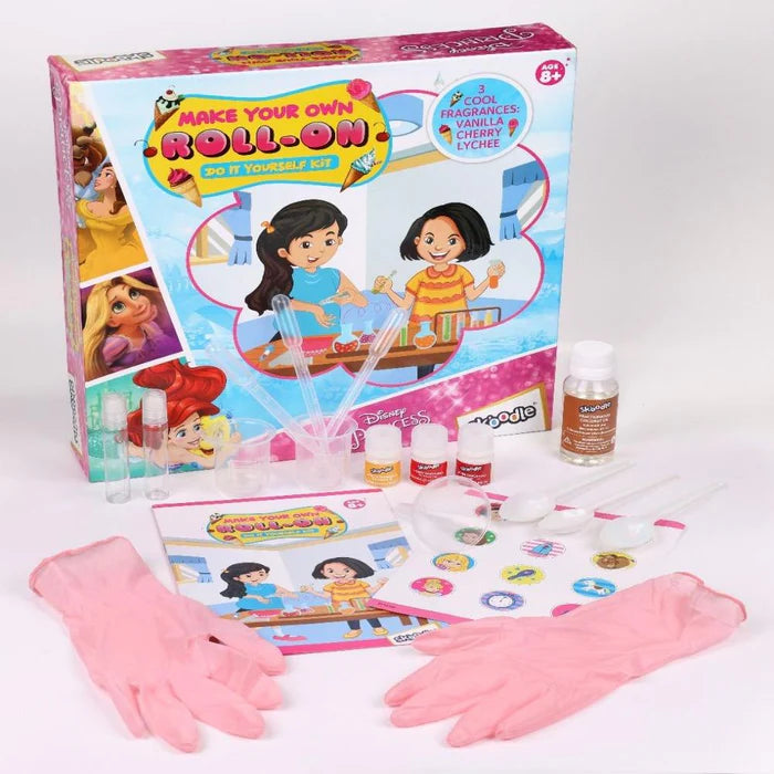 Arjoos | Disney Princess Make Your Own Roll On Do it Yourself Kit | Fun DIY Kit for Kids, Safe & Easy, Perfect Gift for Creative Little Princesses | Birthday Gifts For Kids - ( Ages - 8+ )