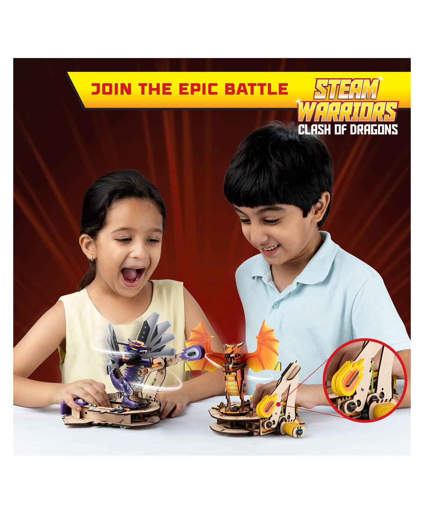 Arjoos | Smartivity Clash of Dragons STEM DIY Fun Fighting Battle Game - 174 Pieces