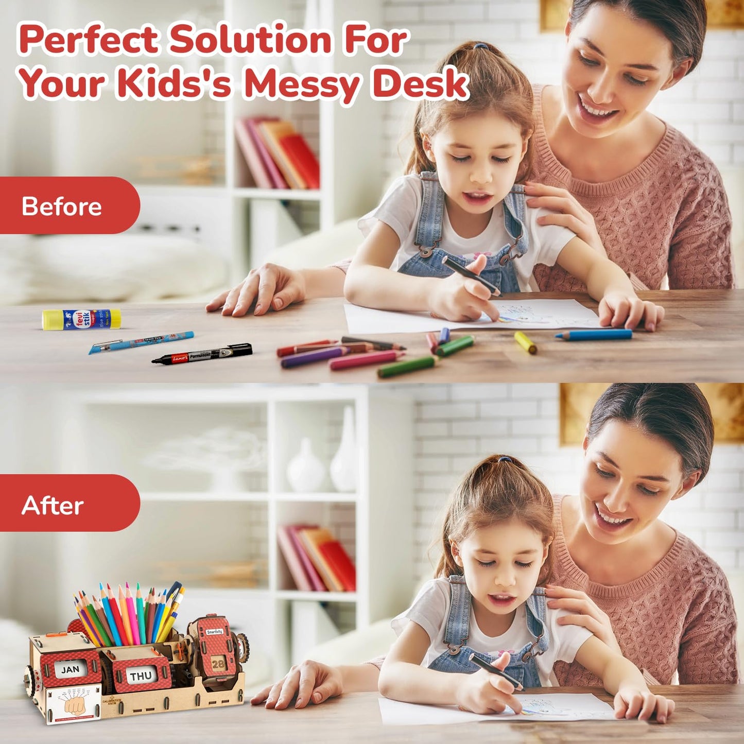 Arjoos | Smartivity Table-Top Infinity Calendar & Desk Organizer for Kids