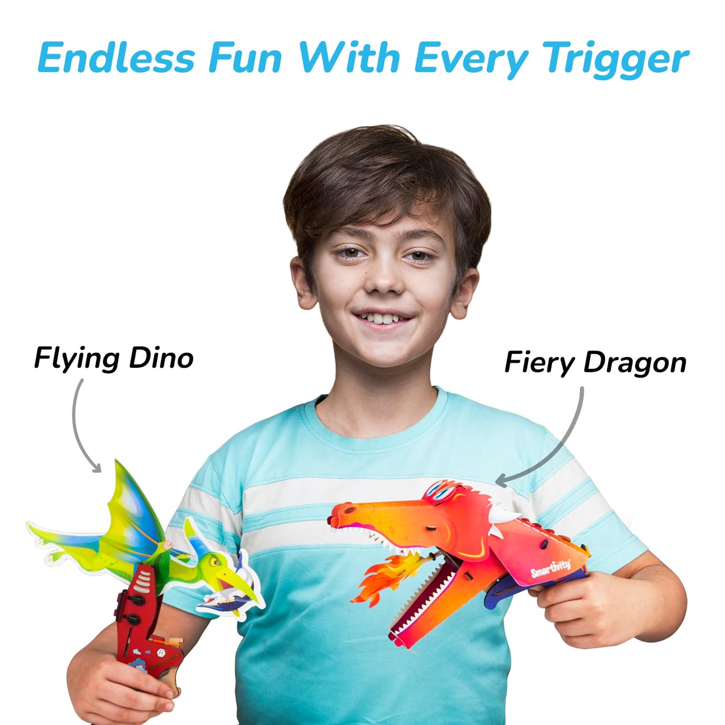 Arjoos | Smartivity Mech Beasts | Flying Dinosaur & Fire Dragon Action Toys for Kids | DIY Science Toy for Kids | STEM Wooden Construction Game | Birthday Gifts for Boys & Girls - Ages ( 6 -14 yrs )
