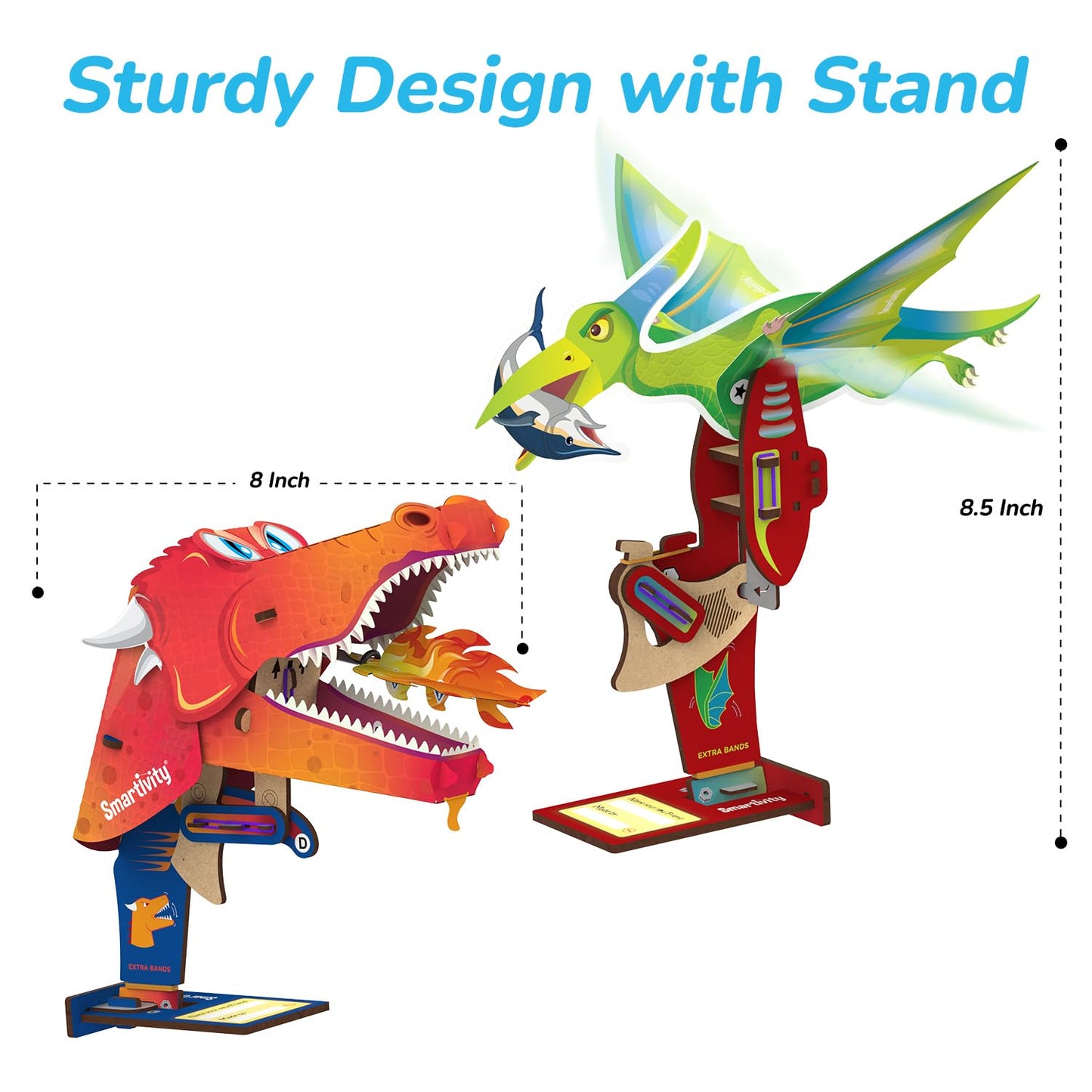 Arjoos | Smartivity Mech Beasts | Flying Dinosaur & Fire Dragon Action Toys for Kids | DIY Science Toy for Kids | STEM Wooden Construction Game | Birthday Gifts for Boys & Girls - Ages ( 6 -14 yrs )