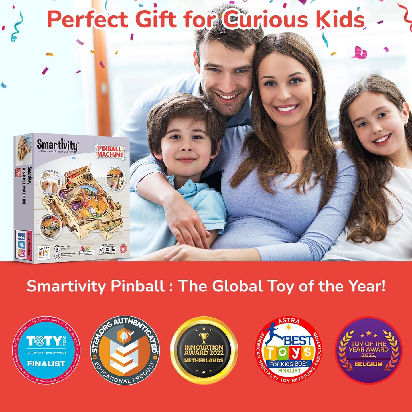 Arjoos | Smartivity Pinball Machine DIY STEAM Game | DIY STEM Construction Toy | Gifts for Boys & Girls | DIY STEM Toys for (age 8+ )