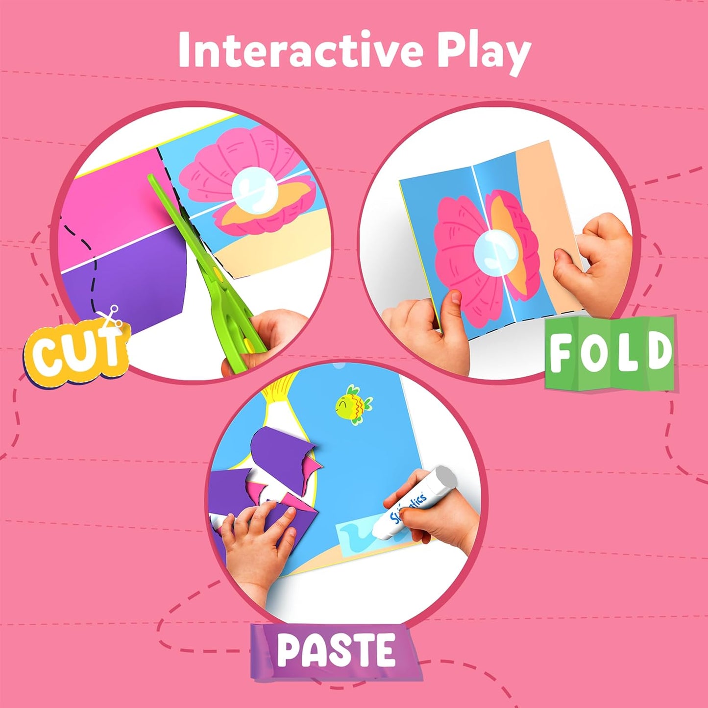 Arjoos | Skillmatics Art & Craft Kit - Snip, Snip Unicorns & Princesses | Develop Scissor Skills with Activity Book | Gifts for Toddlers , Girls & Boys (ages 3-9)