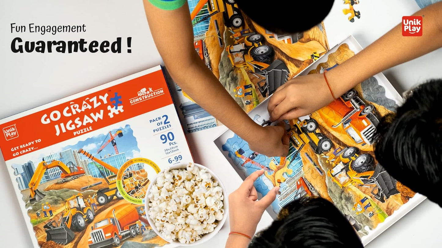Arjoos | Unik Play Go Crazy Jigsaw Puzzle for Kids and Adults - 90 Pcs