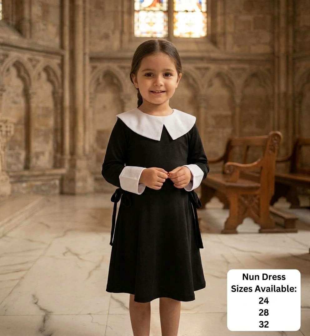 Arjoos| Halloween Wednesday Costume Girls Black Dress