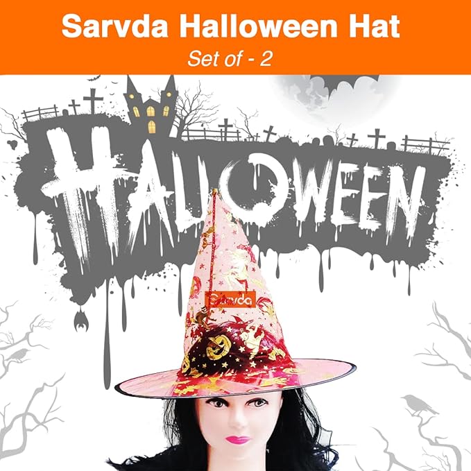 Arjoos | Witch Hat for Halloween Parties cloth hat -random color 1pc