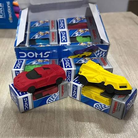 Arjoos| DOMS Sports Car Non Toxic Eraser set of 12