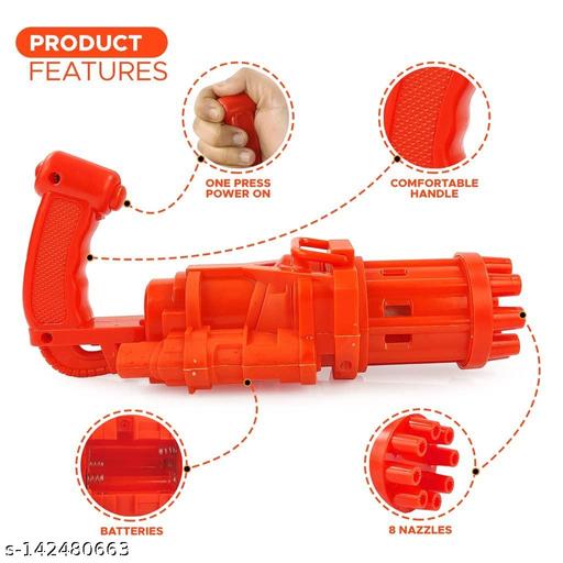 Arjoos | Electrical Mini Gatling Bubble Gun for Colorful Bubbles, Assorted Colors