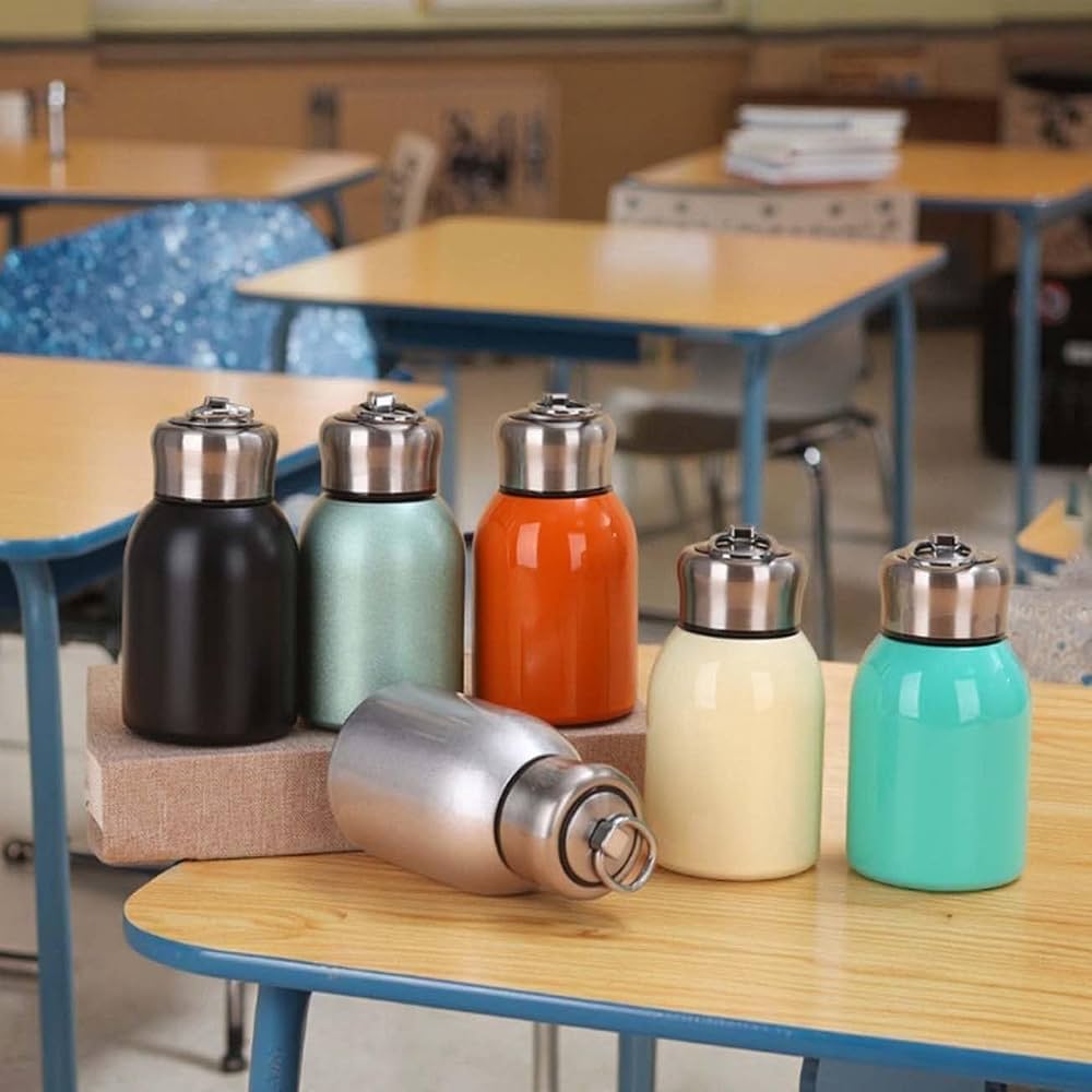 Arjoos| Mini Stainless Steel Water Bottle, multi colour 300ML Vacuum Insulated Water Bottle Leak Proof Sport Tumbler Cup Hot and Cold Water Bottle for kids