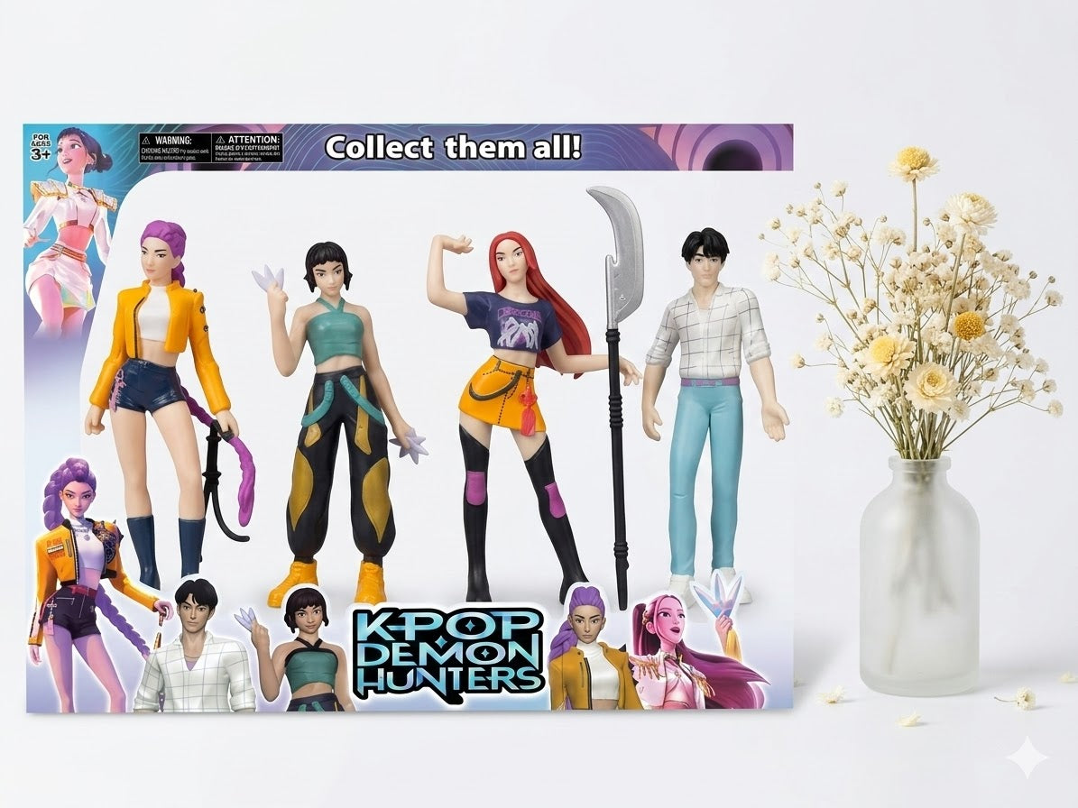 Kpop Demon Hunters Dolls/figurines, Anime Style Fashion kpop Dolls Set for Girls, Cute K Pop Collectible Toy Gift, Rumi Mira Zoey and Jinu
