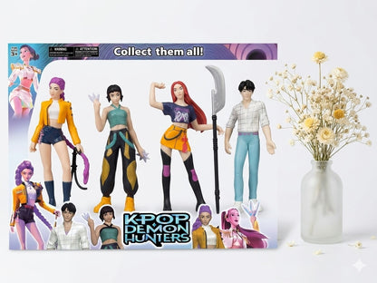 Kpop Demon Hunters Dolls/figurines, Anime Style Fashion kpop Dolls Set for Girls, Cute K Pop Collectible Toy Gift, Rumi Mira Zoey and Jinu