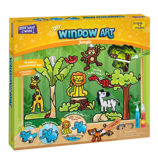 Arjoos | Window Art Jungle - Glass Painting Set | Art And Craft Kit | Toys For Girls & Boys | Diy Kit For Kids|  Birthday Gift for Boys & Girls - ( Ages - 5+ )