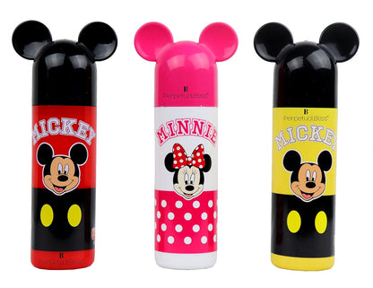 Arjoos | Perpetual Bliss Fancy Attractive Mickey Mouse Shape Plastic Pencil Box with Stationary Kit for Kids (Dimension cm 9x5x20, Pack of 3, Multicolour)