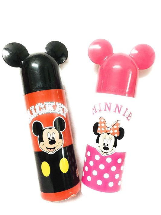 Arjoos | Perpetual Bliss Fancy Attractive Mickey Mouse Shape Plastic Pencil Box with Stationary Kit for Kids (Dimension cm 9x5x20, Pack of 3, Multicolour)