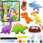 Arjoos DIY Dinosaur Mould And Paint Craft Kit for Kids (4–12) | Plaster Figurine, Clay Art, Fridge Magnet, Educational Toy Gift Set