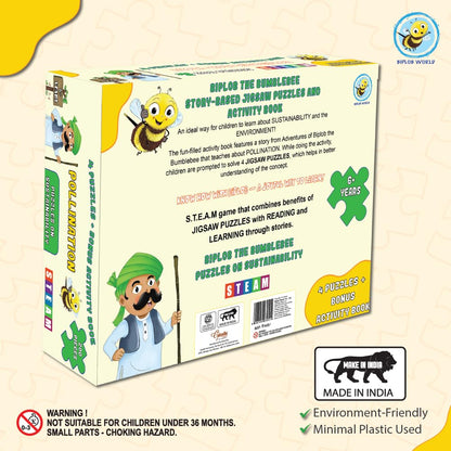 Arjoos | Educational Story-Based Puzzle Set | 4 Jigsaw Puzzles & 1 Activity Book on Pollination | Birthday Gifts for Kids - Pack of 1 - ( Age - 3 + )