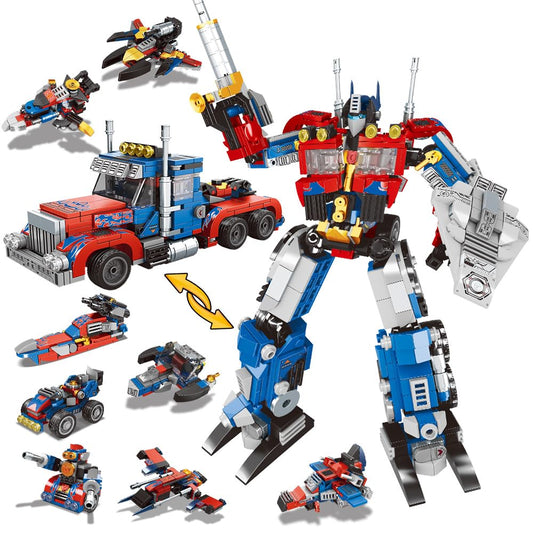 Arjoos | 8-in-2 Transforming Robot Car Building Toys for Boys Ages 8-12 – STEM Robot, Aircraft & Ship Construction Kit – Best Gift for Kids Age 10+, Christmas & Birthday Present | Pack of 1